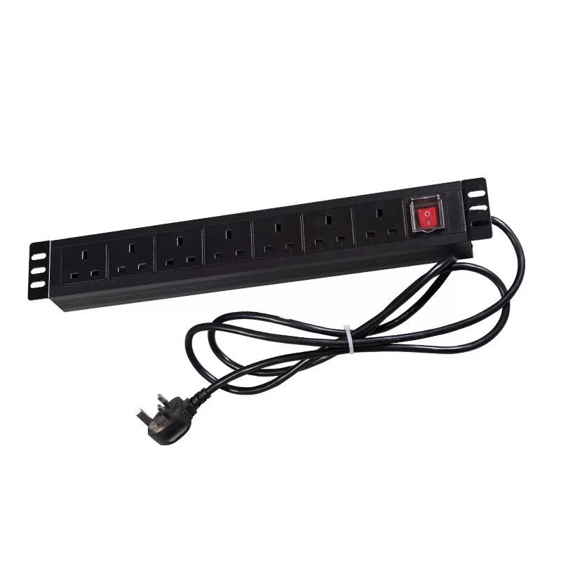 13A Aluminum Alloy PDU with 6 Outlets & Switch — Rack-Mount Power Distribution Unit